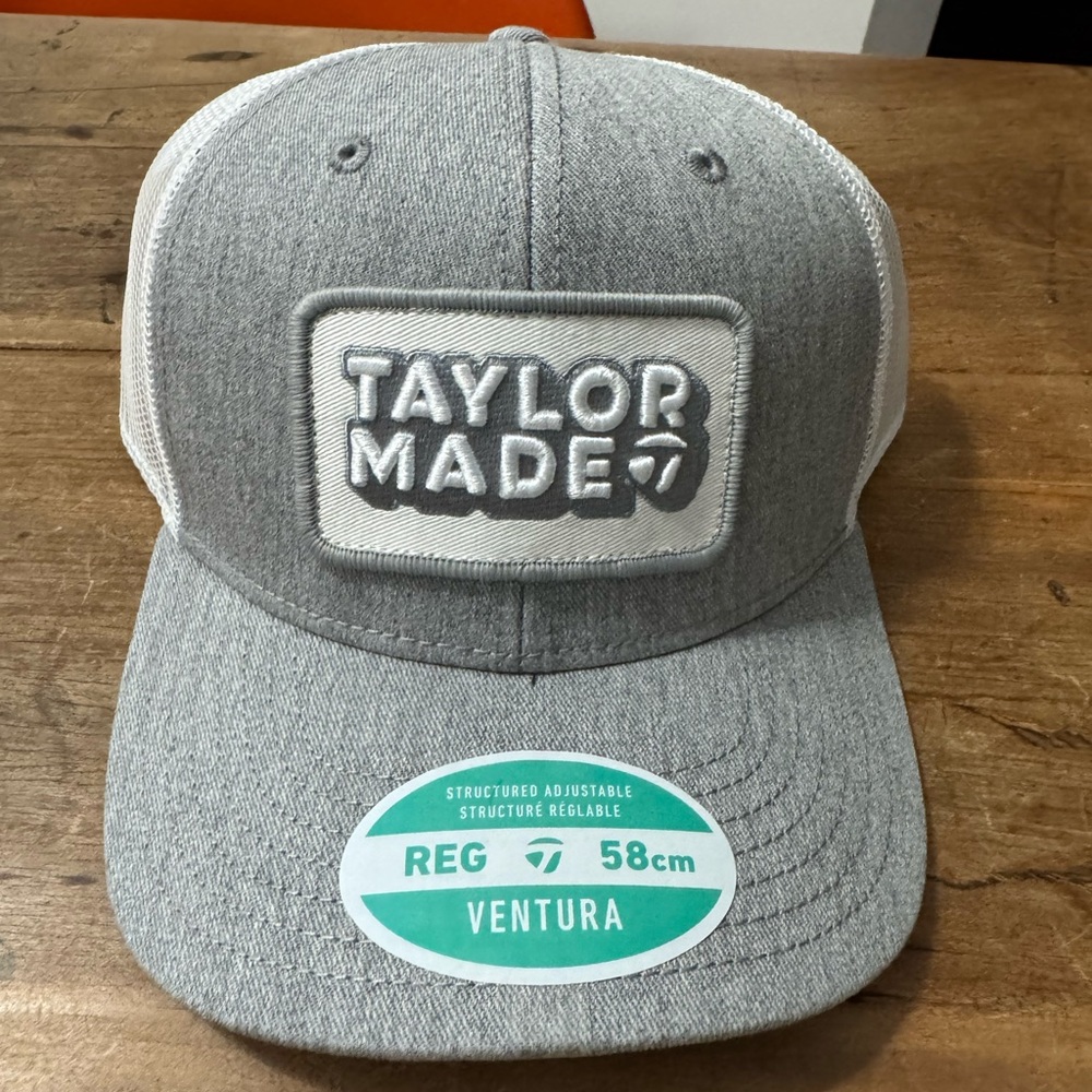 Taylor Gray and White Structured Hat with Adjustable Fit